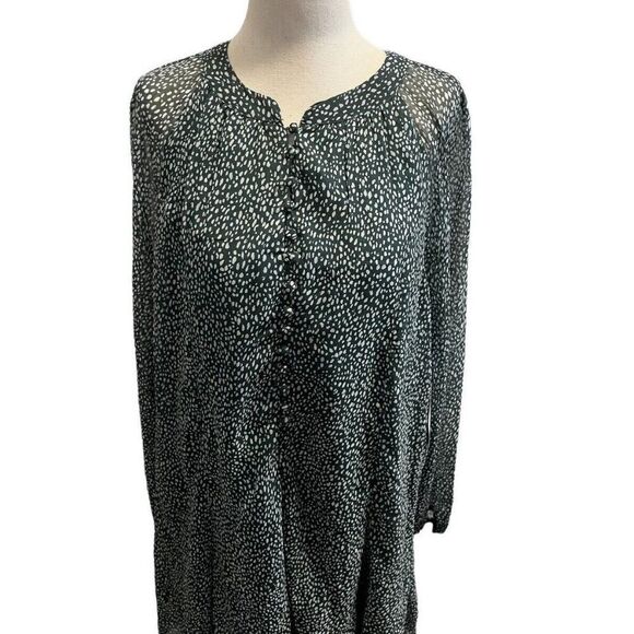 Joie Limited Edition Green Arctic Animal Spot Balloon Sleeve Dress LARGE NEW - Picture 5 of 11